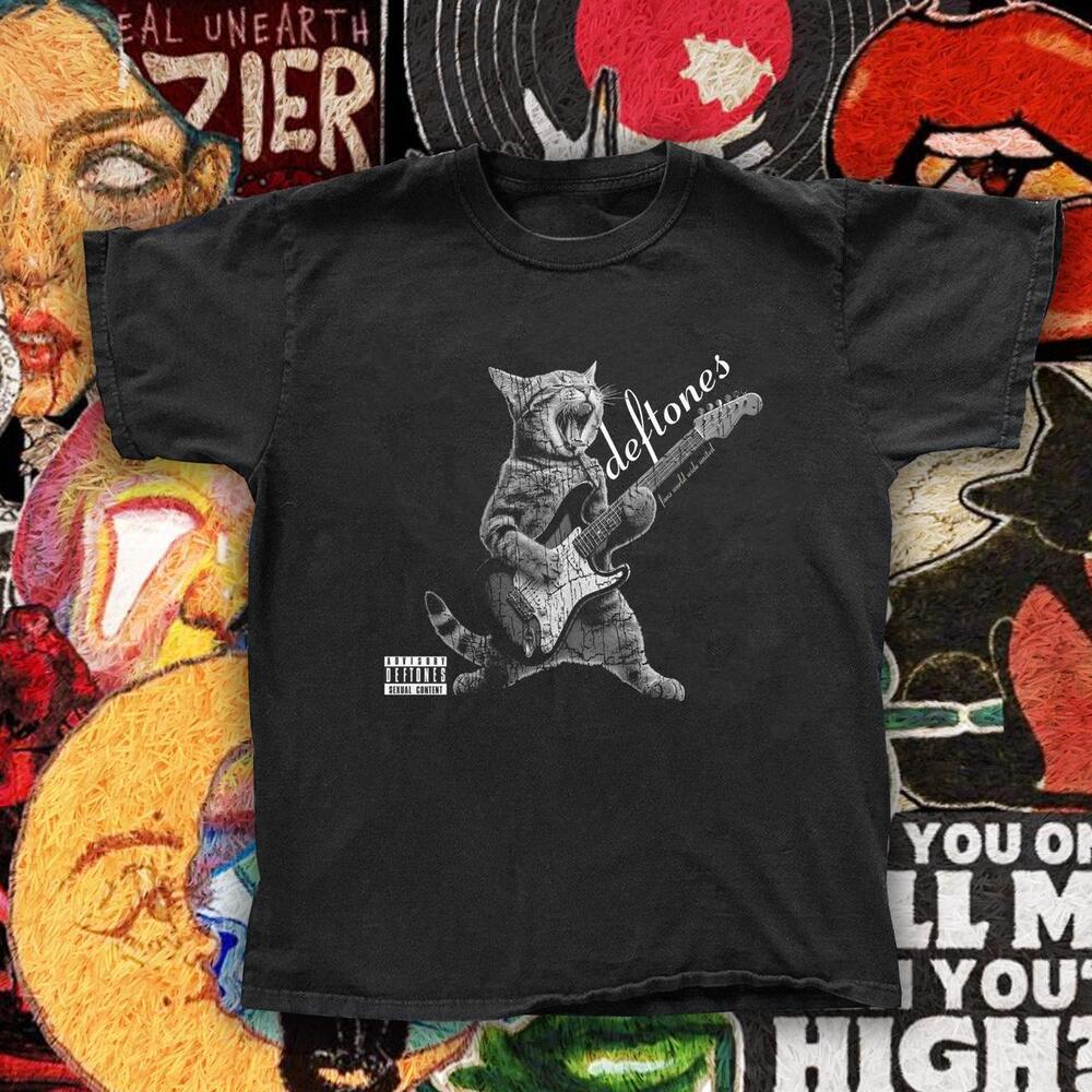 Black Deftones Cat Tee